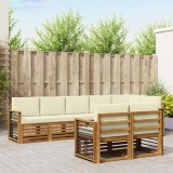 vidaXL Seturi de canapele 8 pcs Natural și Crem Lemn Solid de Acacia 3375020