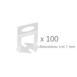 Clipsuri PRO pentru nivelare placi ceramice, rost 1 mm, set 100 bucati