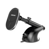 Suport auto magnetic pentru telefon cu incarcare wireless Qi 15W MagSafe AMiO My Mag, montaj pe parbriz sau bord, brat reglabil 360, USB Typ C