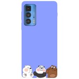 Husa compatibila cu Motorola Moto G51 5G model Cute Three Bears, Silicon, TPU, Viceversa, Transparent, Carcasa