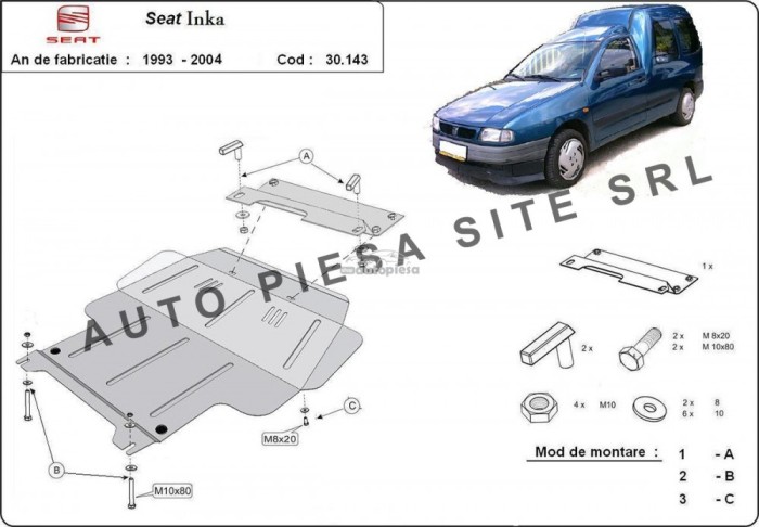 Scut metalic motor Seat Inca fabricat incepand cu 2002 APS-30,143