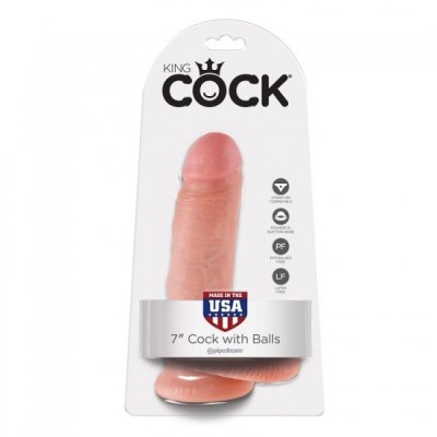 KING COCK - 7 DILDO FLESH WITH BALLS 17.8 CM foto