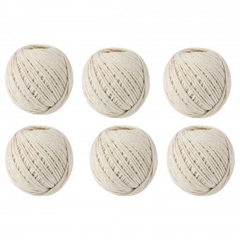 Set 6 ghem sfoara bumbac Micul Fermier, 100gr, culoare alb foto