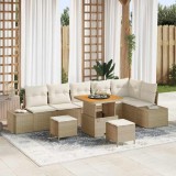 VidaXL Set de canapele pentru grădină 9 pcs Bej, crem 80 x 80 x 71 cm
