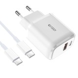 Cumpara ieftin Incarcator Tech-Protect C20w mini alb type c usb + cablu type c