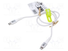 Cablu USB 2.0 Goobay Apple Lightning și USB C 0,5m alb 60W