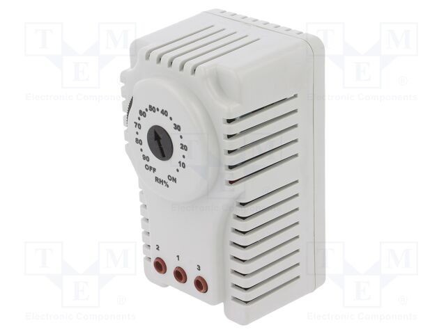 Senzor higrostat PLASTIM 10-90%RH SPDT 10-60&deg;C pentru şină DIN