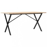 Cumpara ieftin Masa bucatarie, cadru X, 160x80x75,5 cm lemn masiv pin si Otel