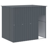 Cumpara ieftin Cusca caine cu acoperis antracit 214x153x181 cm otel galvanizat