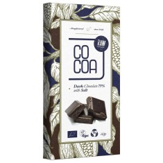Ciocolata Cruda Neagra cu Sare Bio 50 grame Cocoa foto