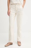Dkny pantaloni culoarea bej, drept, high waist, P5DKXB18