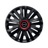 Set 4 Capace Roti pentru Nissan Nou, model Royal Black Cu Inel Rosu, R14, NISSAN