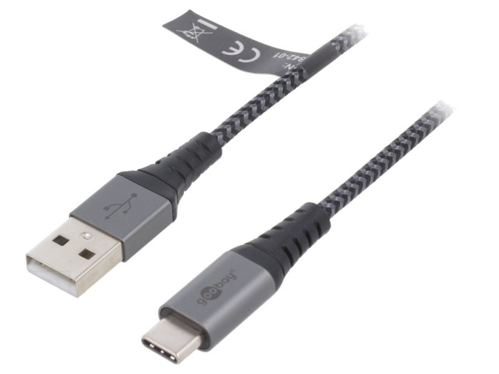 Cablu USB A la USB C 1m textilă
