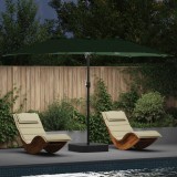 vidaXL Parasol de Grădină Verde 385 x 209 x 244 cm Poliester 42003284
