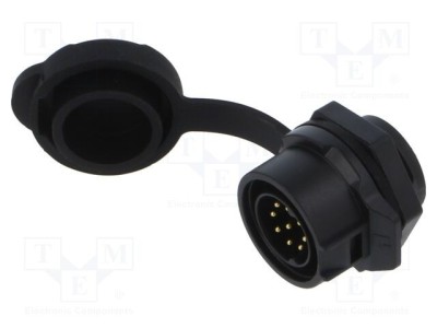 Conector circular soclu tată 9 pini 5A 250V IP67 drept Lutronic foto