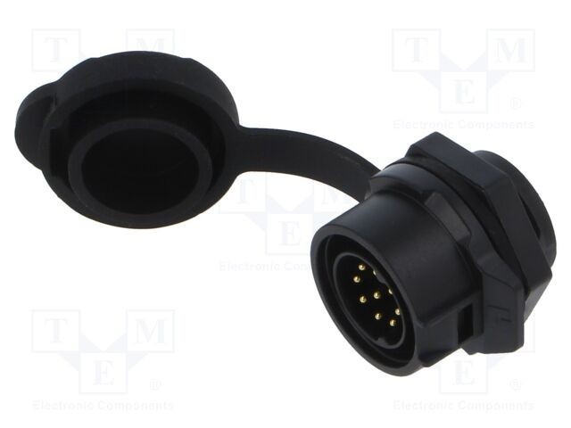 Conector circular soclu tată 9 pini 5A 250V IP67 drept Lutronic