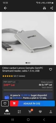 Gemplus GemPC USB-SL Smart Card Reader foto