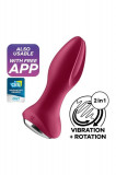 Dop Anal Cu Vibratii Rotator Plug 2+, Bordo, 12.5 cm