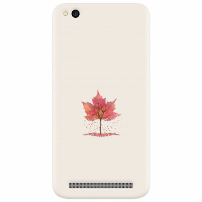 Husa silicon pentru Xiaomi Redmi 5A, Autumn Tree Leaf Shape Illustration foto