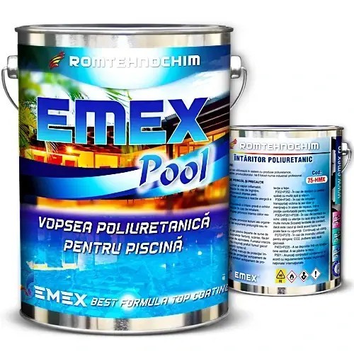 Pachet Vopsea Poliuretanica Piscina &ldquo;Emex Pool&rdquo; - Crem - Bid. 20 Kg + Intaritor 4.00 Kg