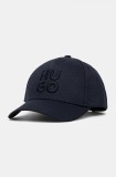 HUGO șapcă de baseball din bumbac culoarea albastru marin, cu imprimeu, 50533409