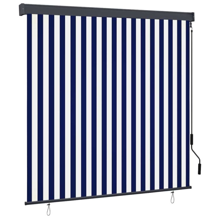 vidaXL Jaluzea Rulou de Exterior Albastru și alb 180 x 250 cm țesătură 362081
