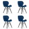 Set 4 scaune stil scandinav, Artool, Lago Velvet, catifea, lemn, bleumarin si negru, 47x52x73.5 cm GartenVIP DiyLine