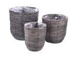 Cumpara ieftin Set 3 ghivece flori lemn gri 27 x 34, 34 x 35, 40 x 41 cm