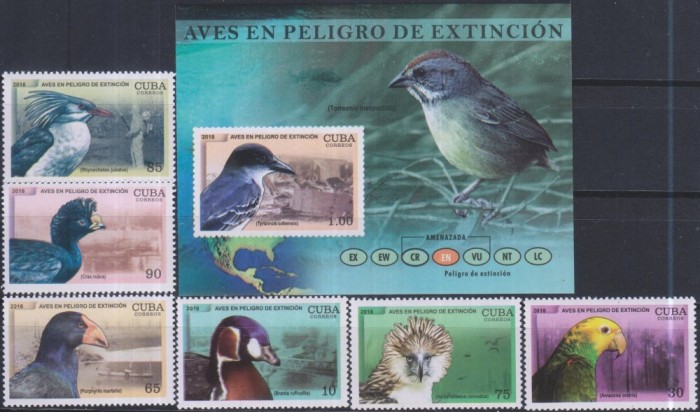 Timbre cu păsări din Cuba