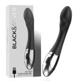 Black&amp;silver-Kilian Vibrator Stimulant-Silicon, 10 Trepte