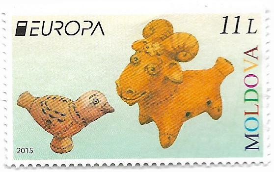 Moldova (4) - Timbre europene - Jucarii vechi, 2015 - 11 L, obliterat