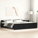 VidaXL Cadru pat fără saltea, stejar negru, 200x200 cm, lemn prelucrat