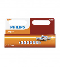 AAA R3 Philips LongLife Zinc Alcaline 12 buc-Conținutul pachetului 1x Blister foto