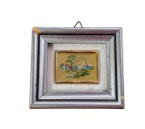 MICUT TABLOU MINIATURAL CU IMAGINE METALICA TEHNICA SERIGRAFIEI