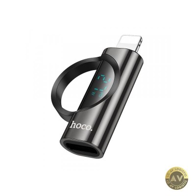 Adaptor Date si Incarcare USB-C - Lightning HOCO UA32B Display Negru foto