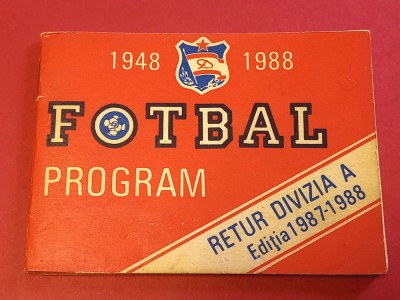 Program fotbal - DINAMO BUCURESTI (Retur Divizia A 1987-1988) foto