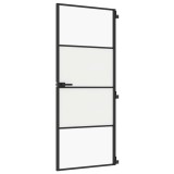 Cumpara ieftin Usa de interior negru 83x201,5 cm sticla securiz./aluminiu slim