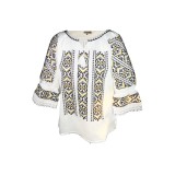 Bluza dama R 25 , marime 3XL, alb/bej