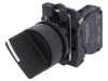 Comutator rotativ 22mm 2 NO negru 3A 240VAC