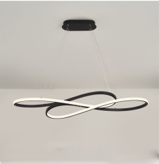 Candelabru/ Lustra led cu telecomanda, diametru 45 cm 40W, Negru, 230V, buz foto
