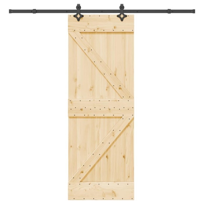 vidaXL Ușă glisantă cu set de feronerie 70x210 cm, lemn masiv de pin