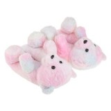 Papuci de Iarnă Tie Dye Ursuleț Roz Plush pentru Femei, CMCLASS