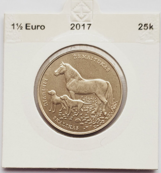 2244 Lituania 1&frac12; Euro 2017 Lithuanian Hound and Žemaitukas km 225