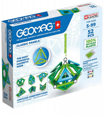 Geomag set magnetic 52 piese Classic Panels green line, 471 foto