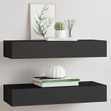 Cumpara ieftin Dulapuri de perete cu sertare 2 buc. negru 60x23,5x10 cm MDF