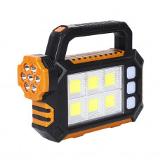 Lanterna de mana HS8029 1B, LED COB, cu solar, USB