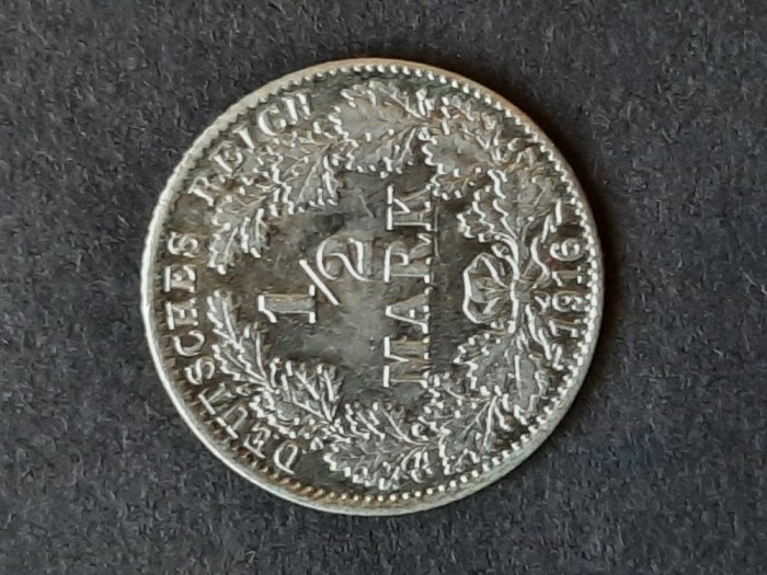 1/2 Mark 1916, litera D, Germania - B 5899