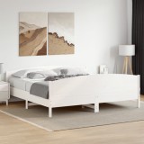 VidaXL Cadru de pat fără saltea, alb, 180x200 cm, lemn masiv pin 3216165