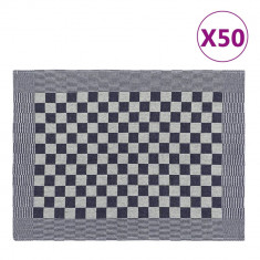 vidaXL Prosoape de bucătărie 50 buc. albastru și alb 50x70 cm bumbac