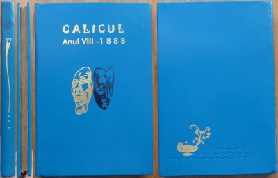 Revista Calicul, humor si satira, an 8, nr. 1-12, Sibiu, 1888, legatura bibliofila integral piele foto